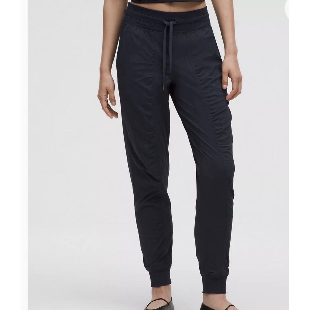 Lululemon Dance Studio Mid Rise Full Length Jogger Pants Women's 4 Black Striped